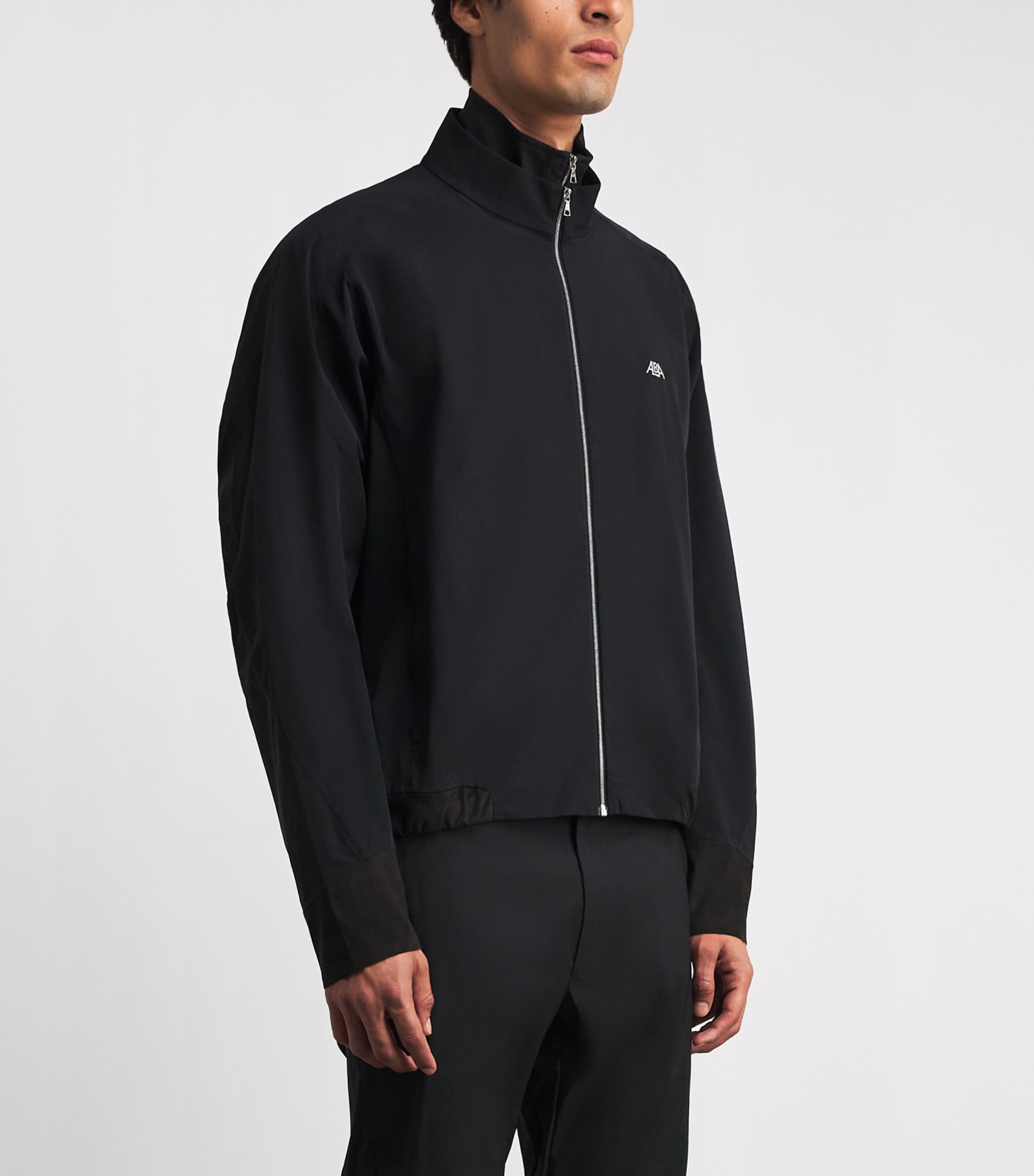 Alba Mens Logo Zip-Up Jacket Black Image 4