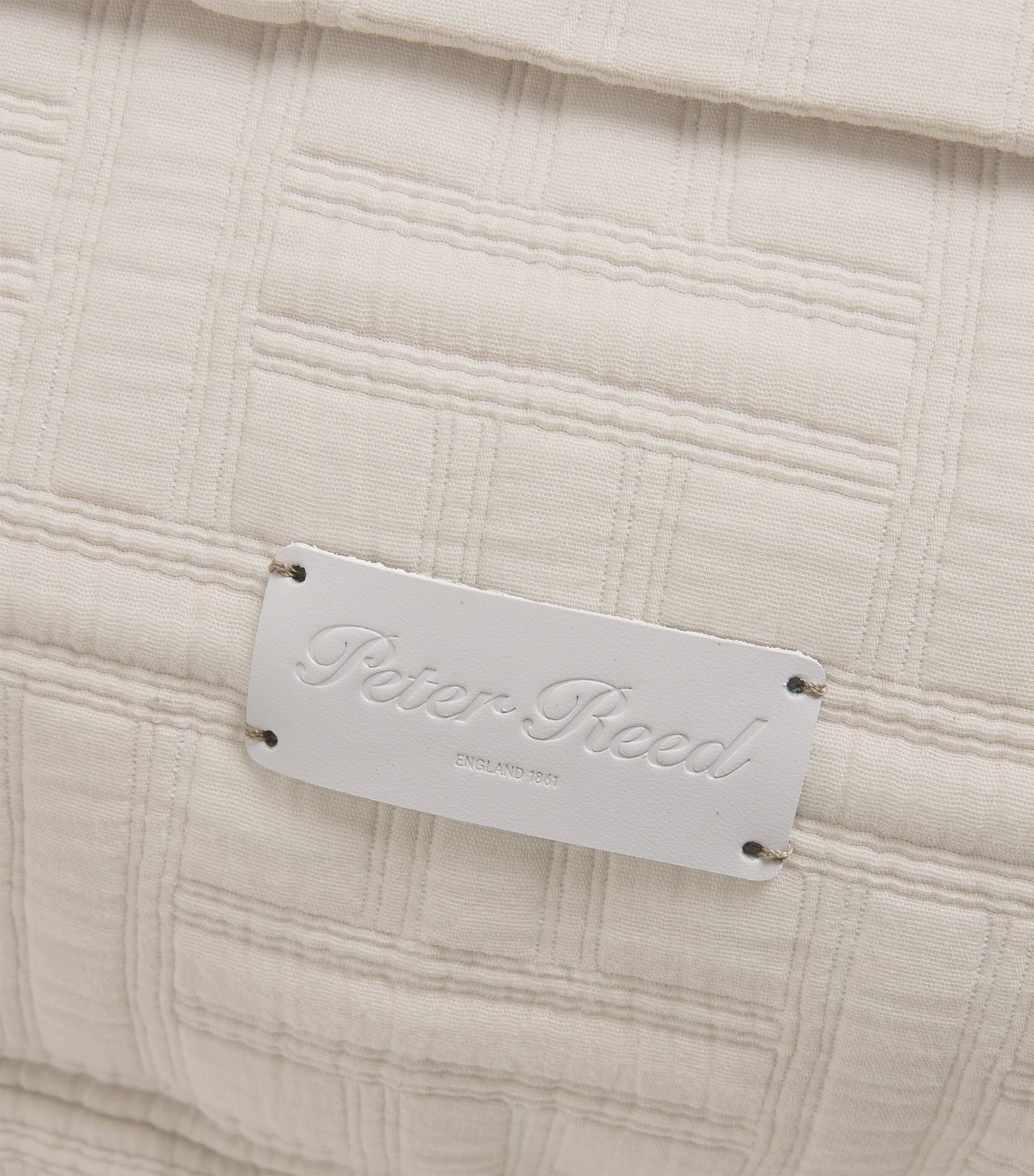 Peter Reed Embroidered Kengo Oxford Cushion (60cm x 45cm) Neutral Image 3