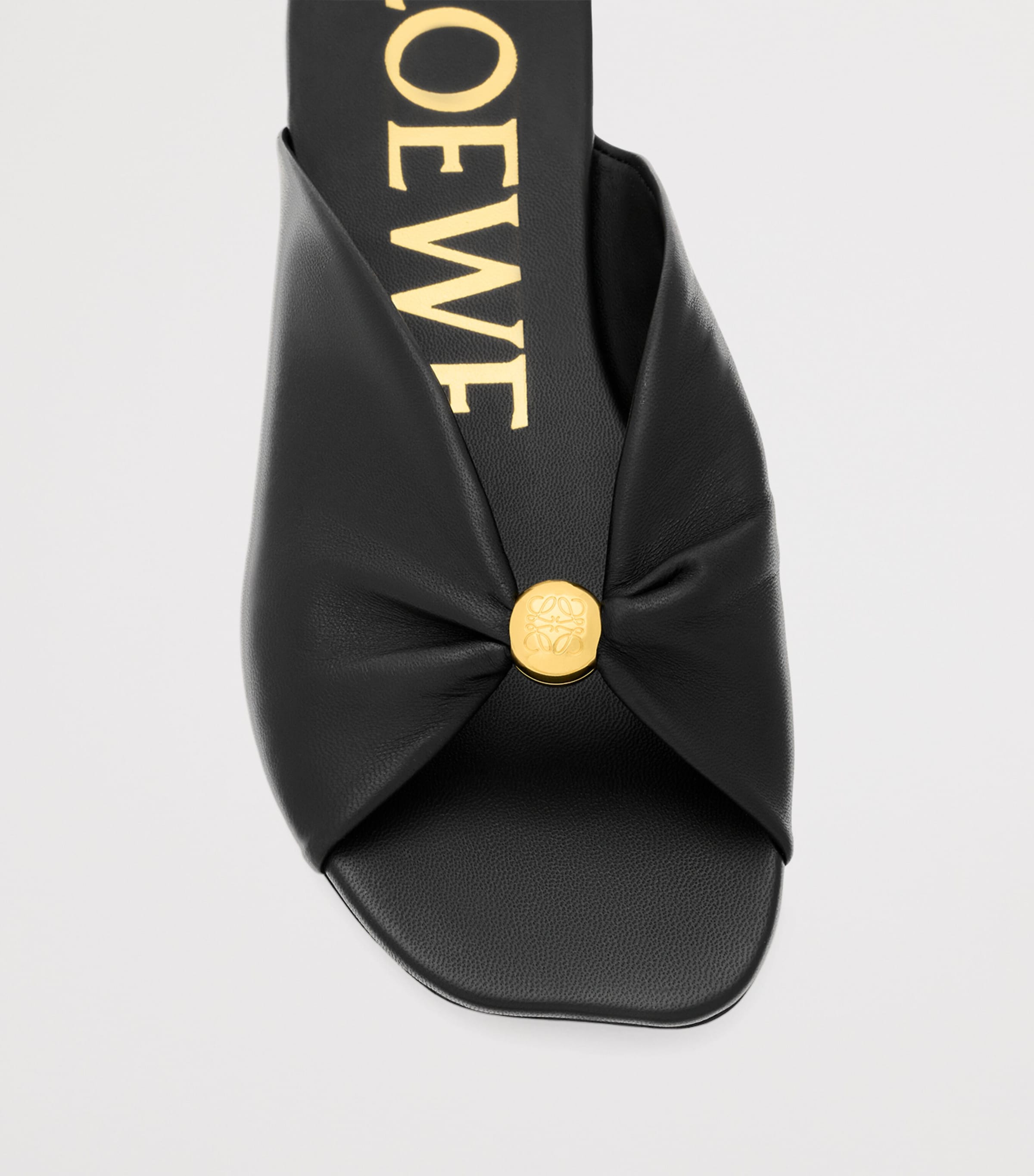 LOEWE x Paula's Ibiza Leather Pebble Slides Black Image 5