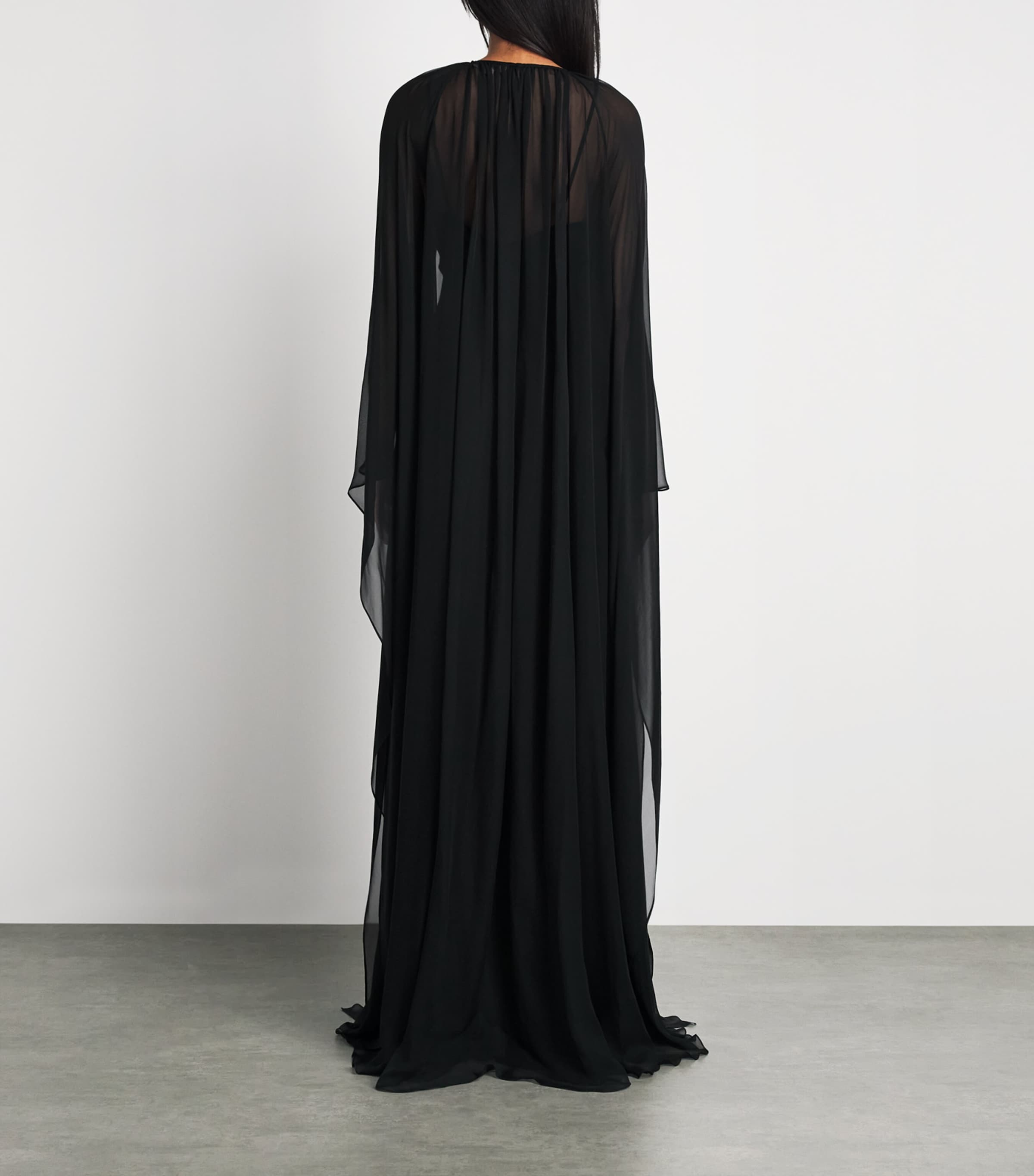 Zuhair Murad Womens Silk Kaftan Gown Black Image 4