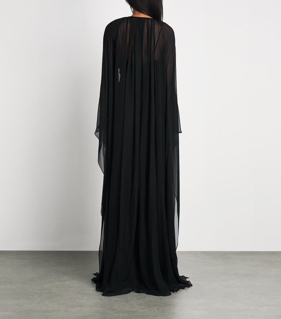 Zuhair Murad Womens Silk Kaftan Gown Black Image 4
