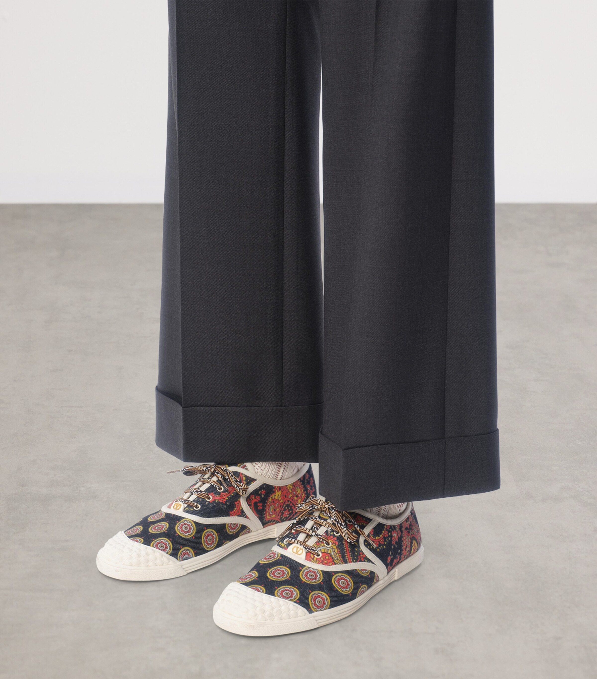 Virgin Wool Wide-Leg Trousers 7KC Image 4