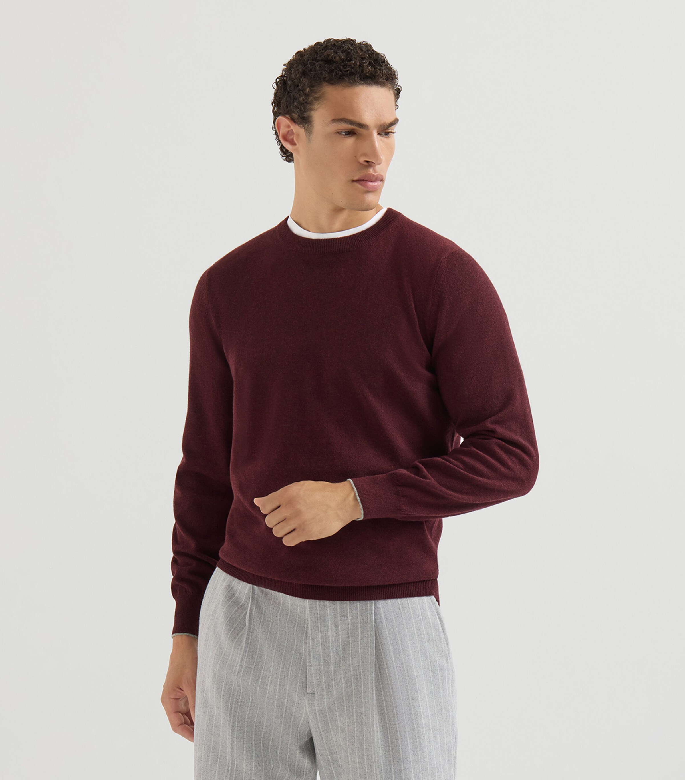 Brunello Cucinelli Mens Cashmere Crew-Neck Sweater Image 3