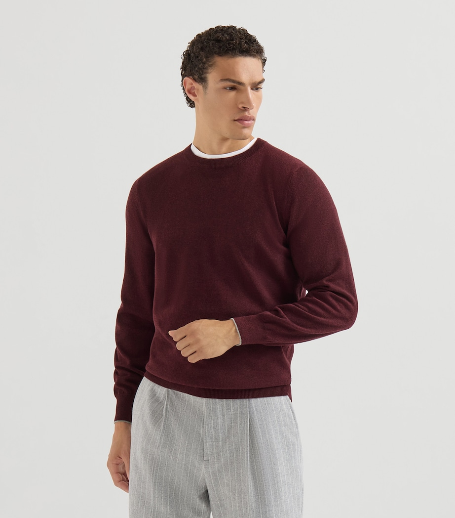 Brunello Cucinelli Mens Cashmere Crew-Neck Sweater Image 3
