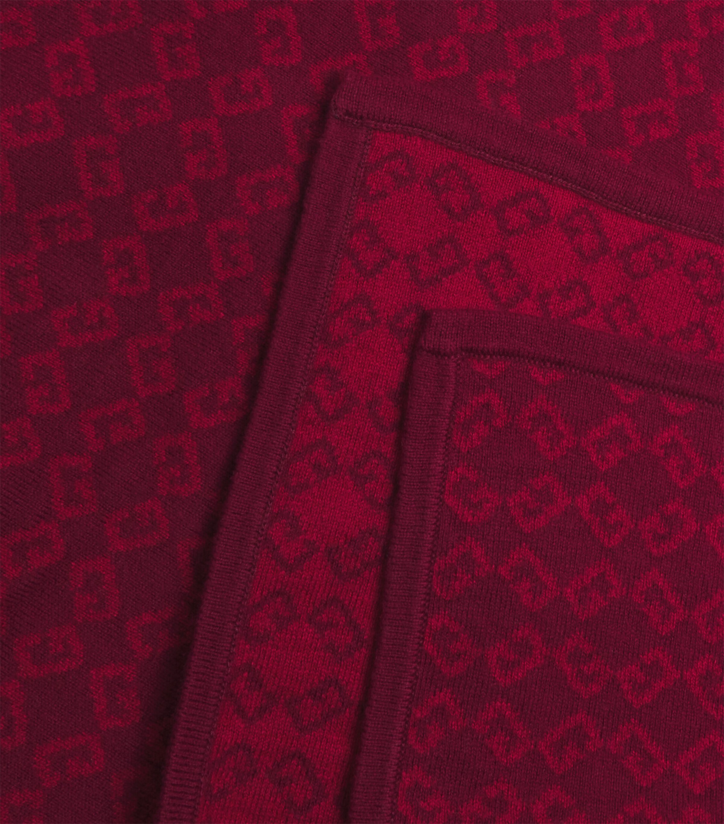 Jacquard Hooded Cape (4-12+ Years) CRIMSON Image 3