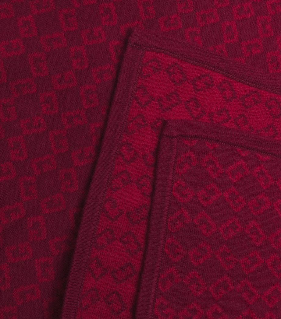 Jacquard Hooded Cape (4-12+ Years) CRIMSON Image 3