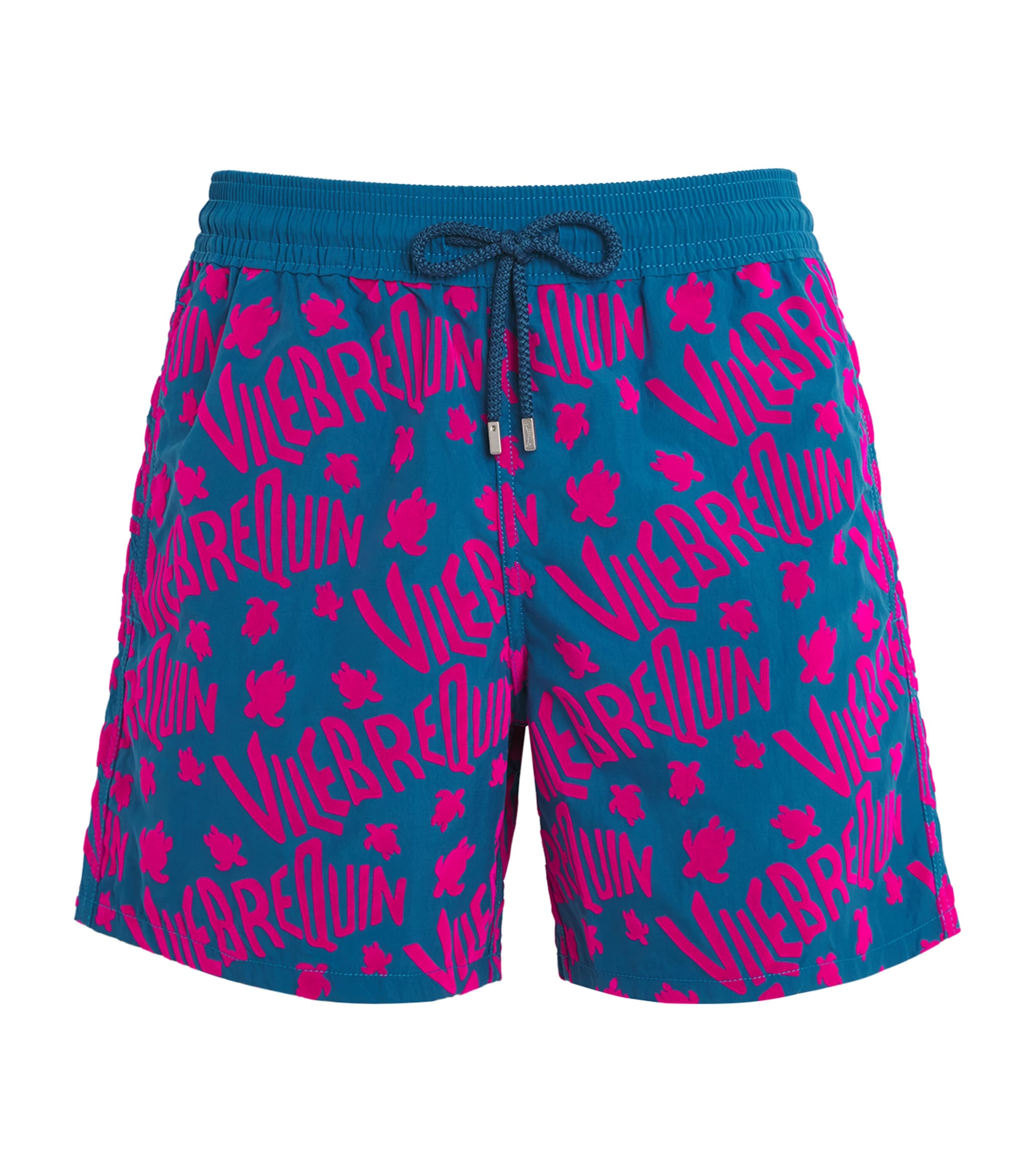 Turtle Logo Print Moorea Swim Shorts 611-PEACOCK Image 1