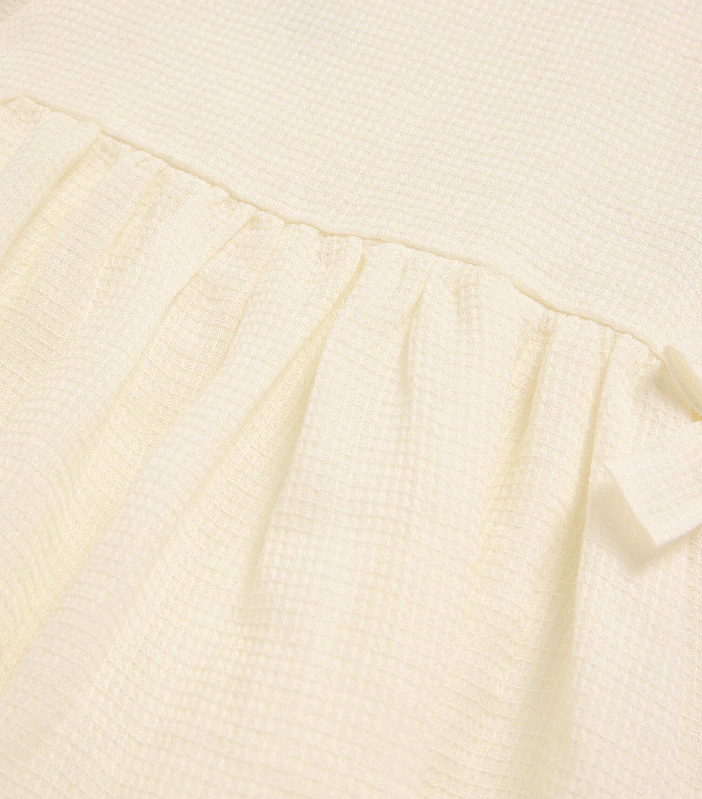 Il Gufo Linen Waffle Dress (4-6 Years) Milk Image 3