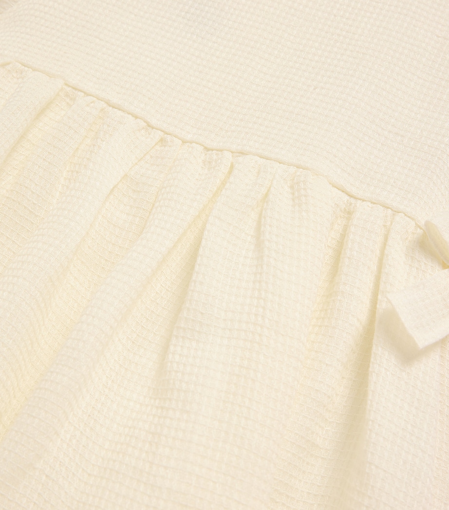 Linen Waffle Dress (4-6 Years) 100 MILK Image 3