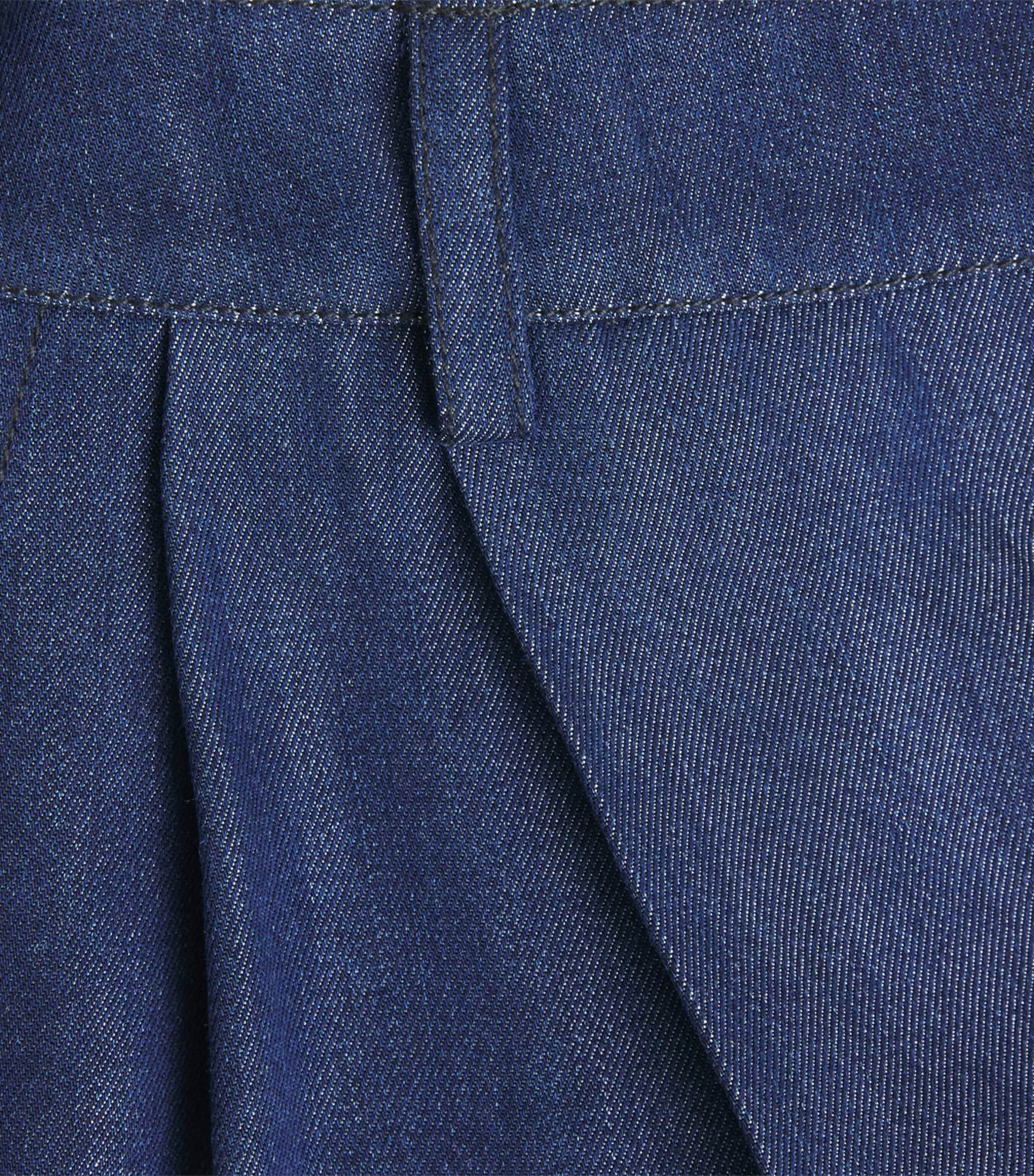 Huishan Zhang Womens Chambray Lucian Wide-Leg Trousers Blue Image 6