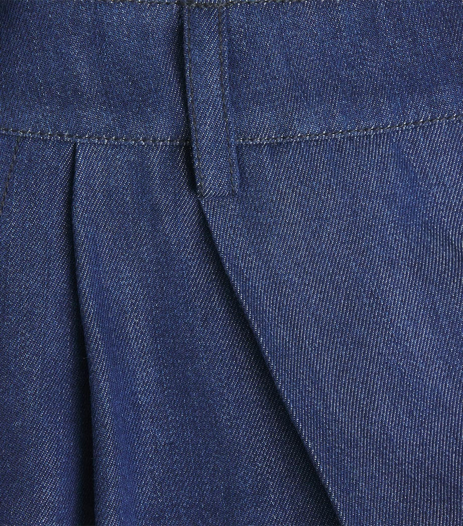 Huishan Zhang Womens Chambray Lucian Wide-Leg Trousers Blue Image 6