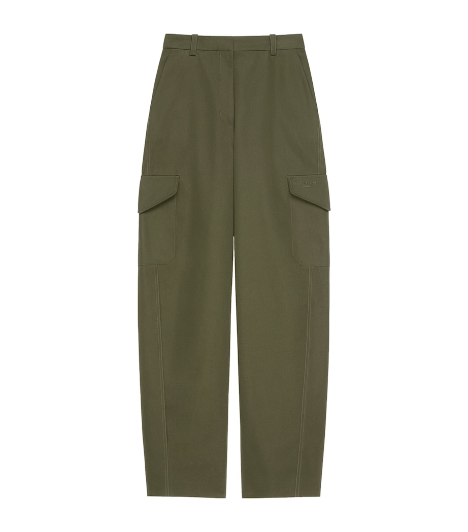 Cotton-Wool Cocoon Cargo Trousers KHAKI Image 1