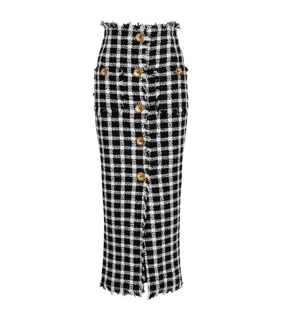 Tweed Gingham Maxi Skirt EAB NOIR/BLANC Image 1