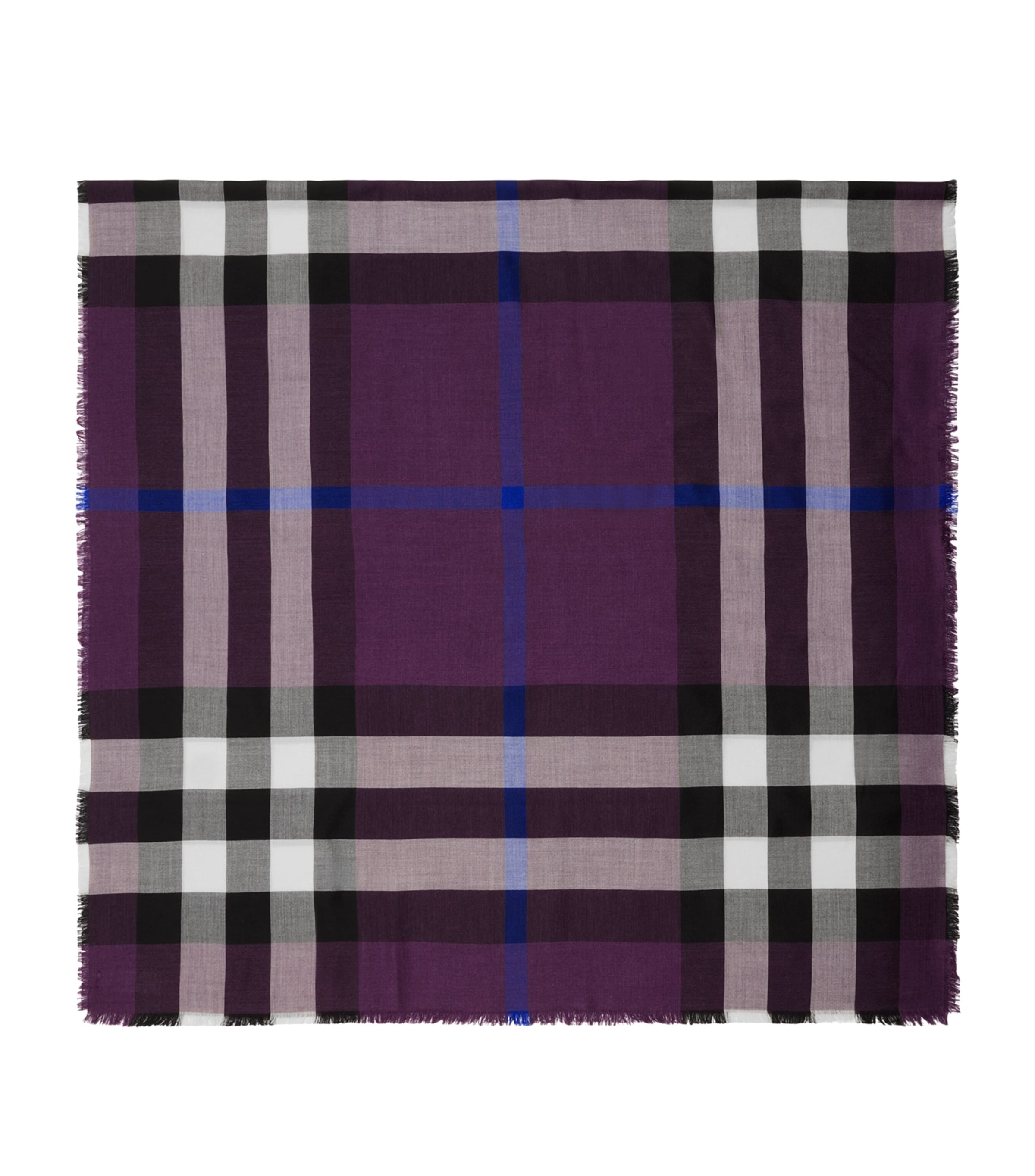 Burberry Cashmere-silk Check Scarf In Black