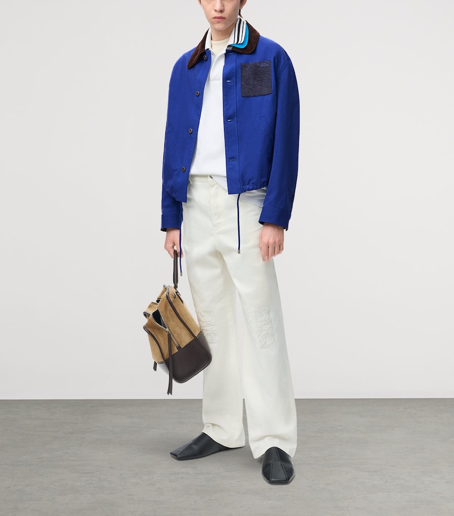 LOEWE Mens Cotton Workwear Jacket Blue Image 2