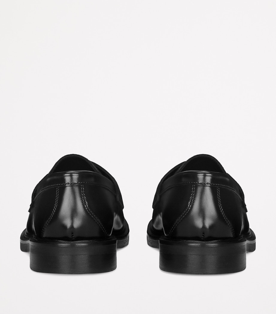 Leather Logo Loafers 80999-BLACK Image 4