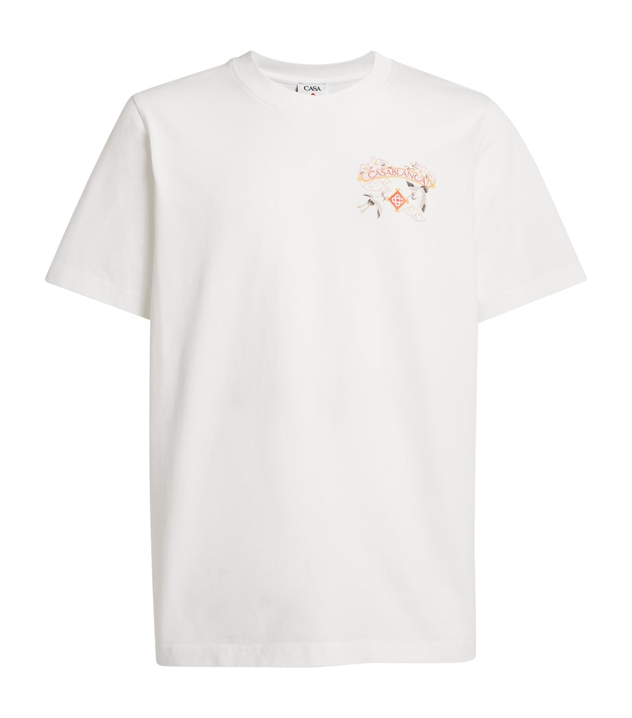 Cotton Tennis Club Print T-Shirt WHITE Image 1