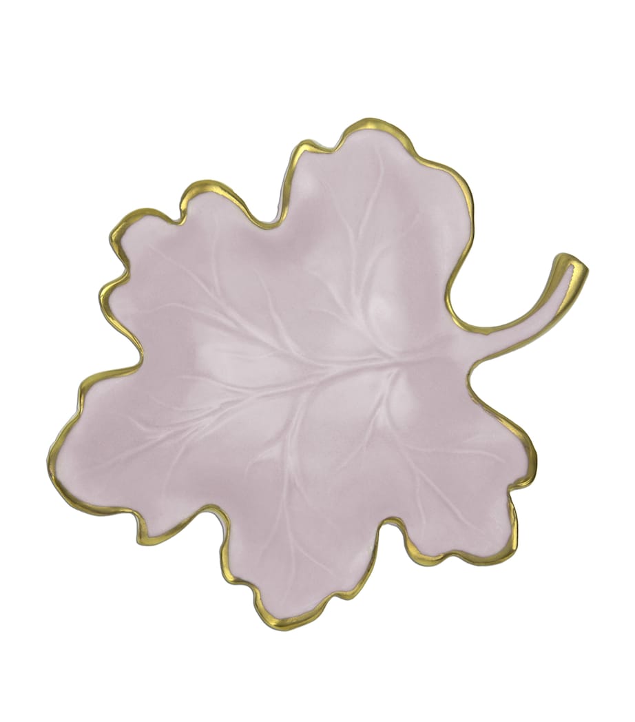 VILLARI Porcelain Fig Leaf Dish (15cm) Rose Image 1