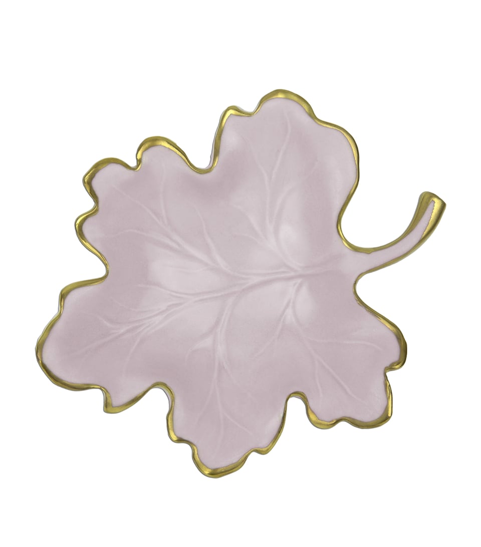 VILLARI Porcelain Fig Leaf Dish (15cm) Rose