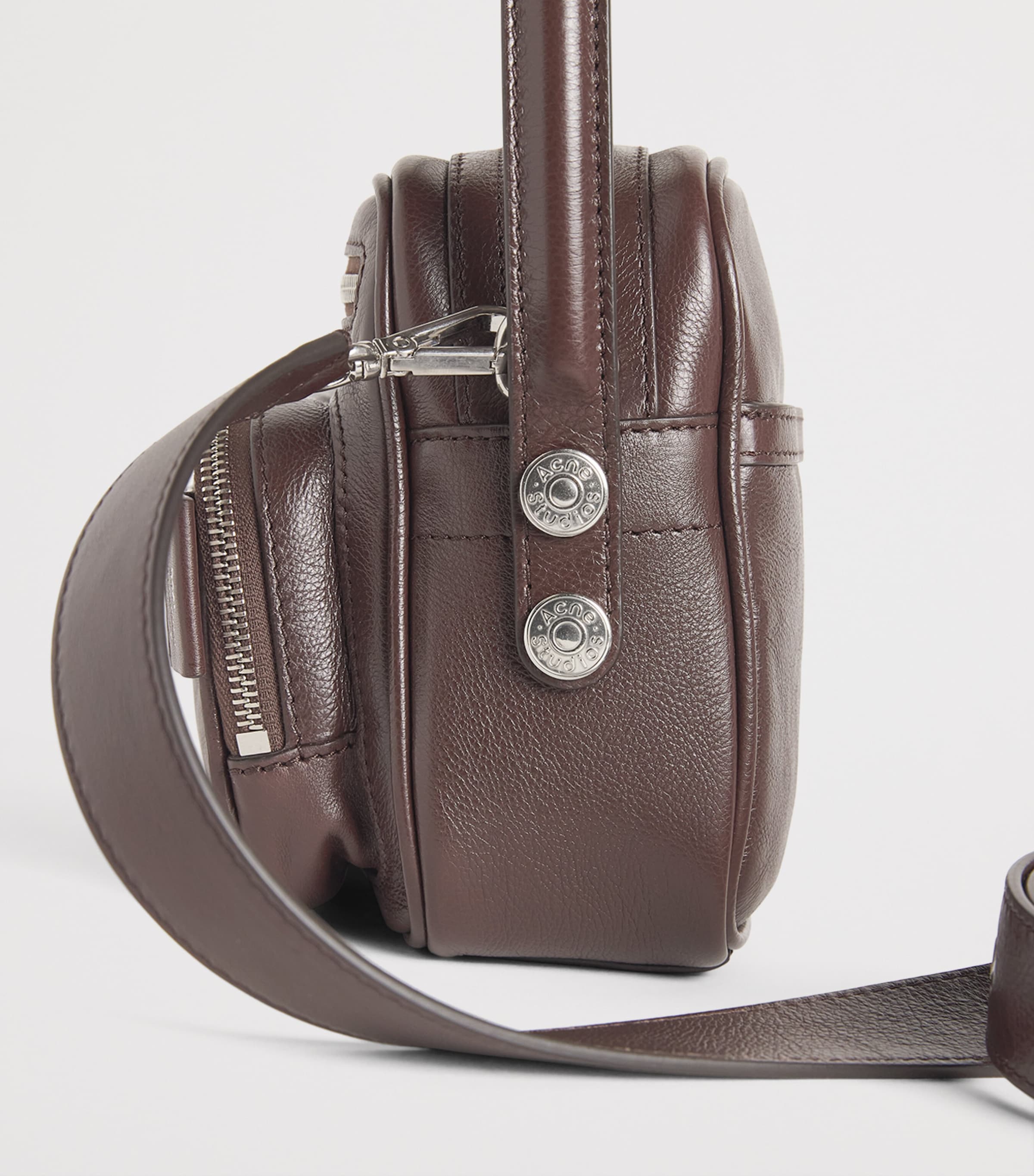Acne Studios Leather Camero Camera Shoulder Bag Chocolate Brown Image 5