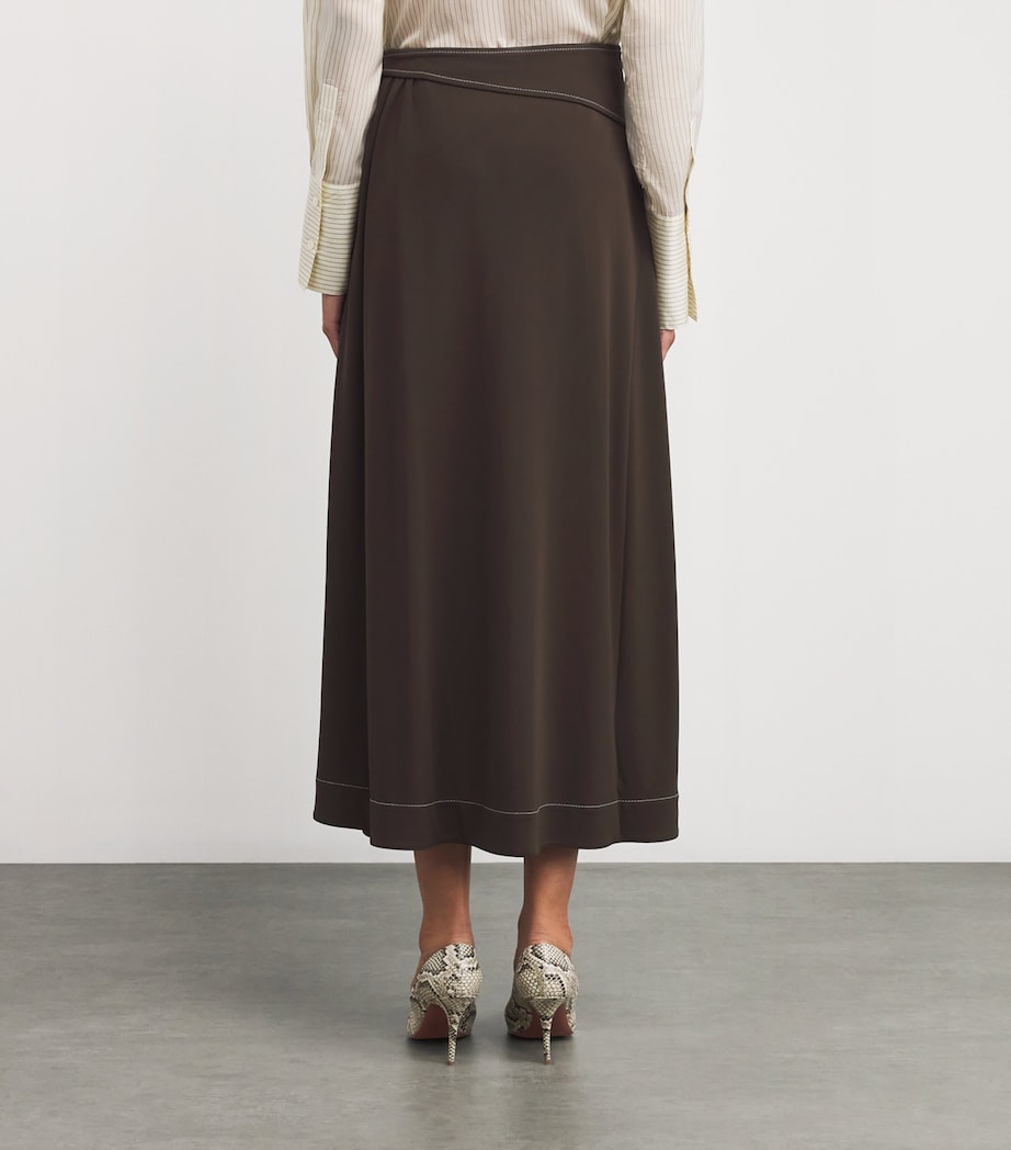 Jersey Belted Maxi Skirt 211 DEEP CHOCOLATE Image 4