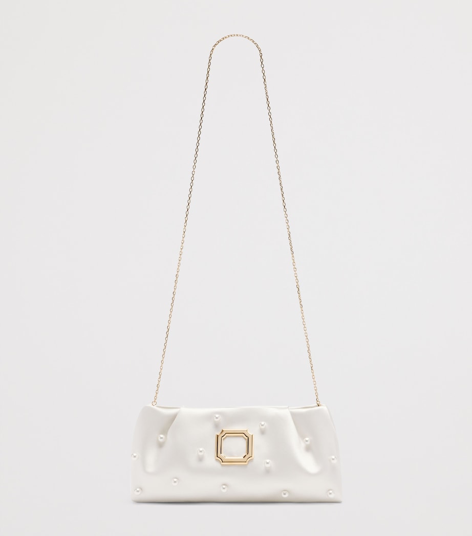 Malone Souliers Satin Embellished Vittoria Clutch Bag White Image 5