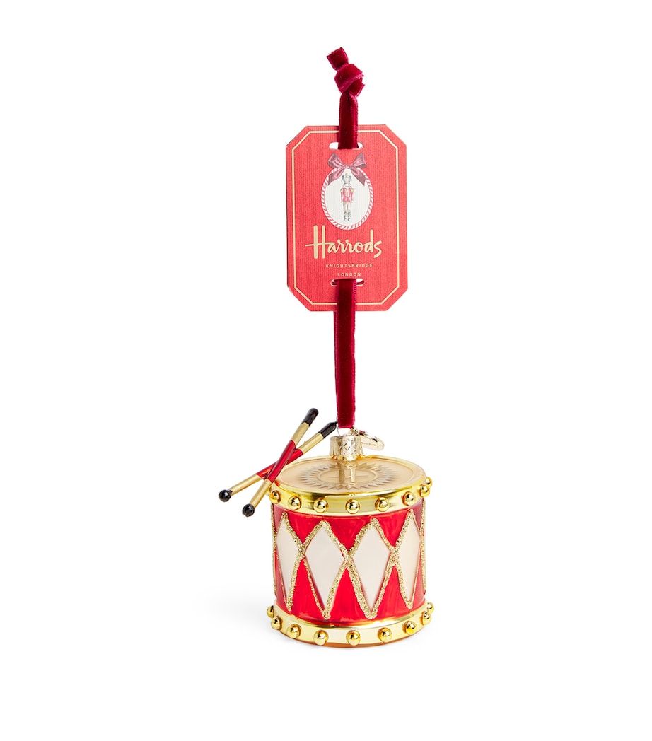 Harrods Glass Drum Tree Decoration Red Image 1