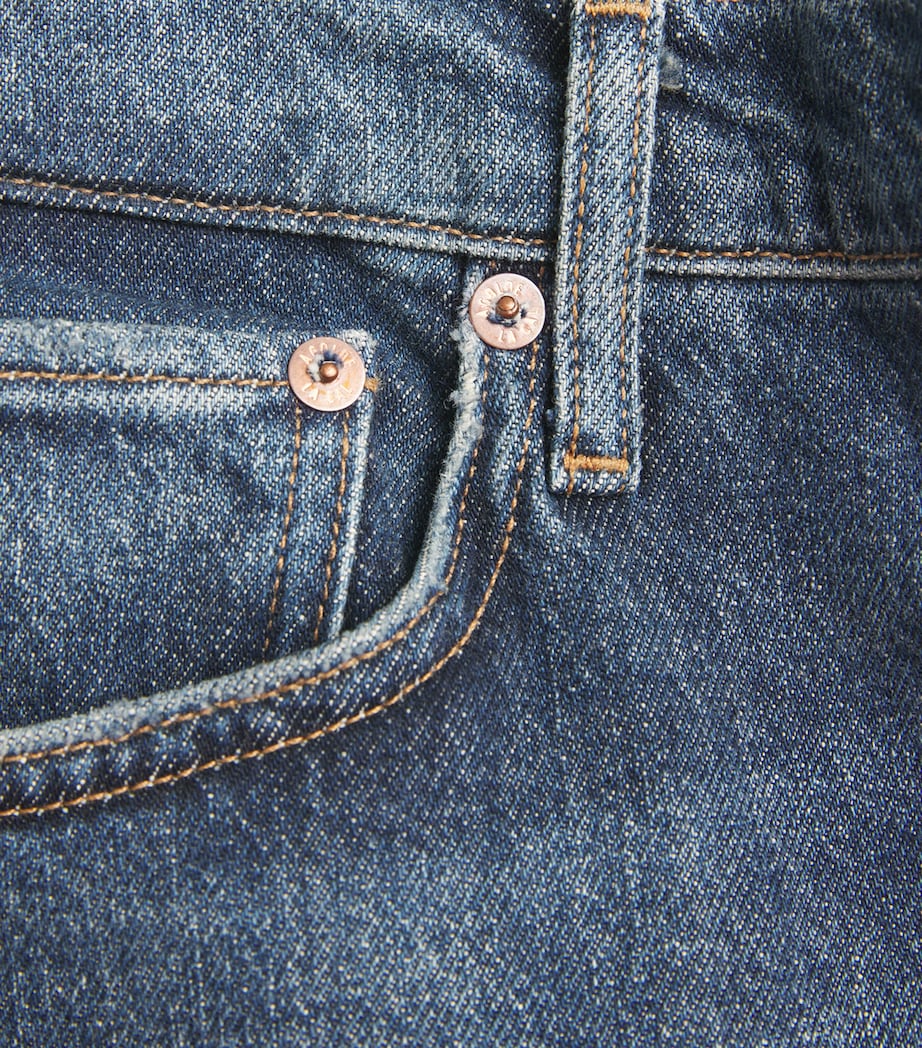 AGOLDE Womens Harper Mid-Rise Straight Jeans Tempo Image 5