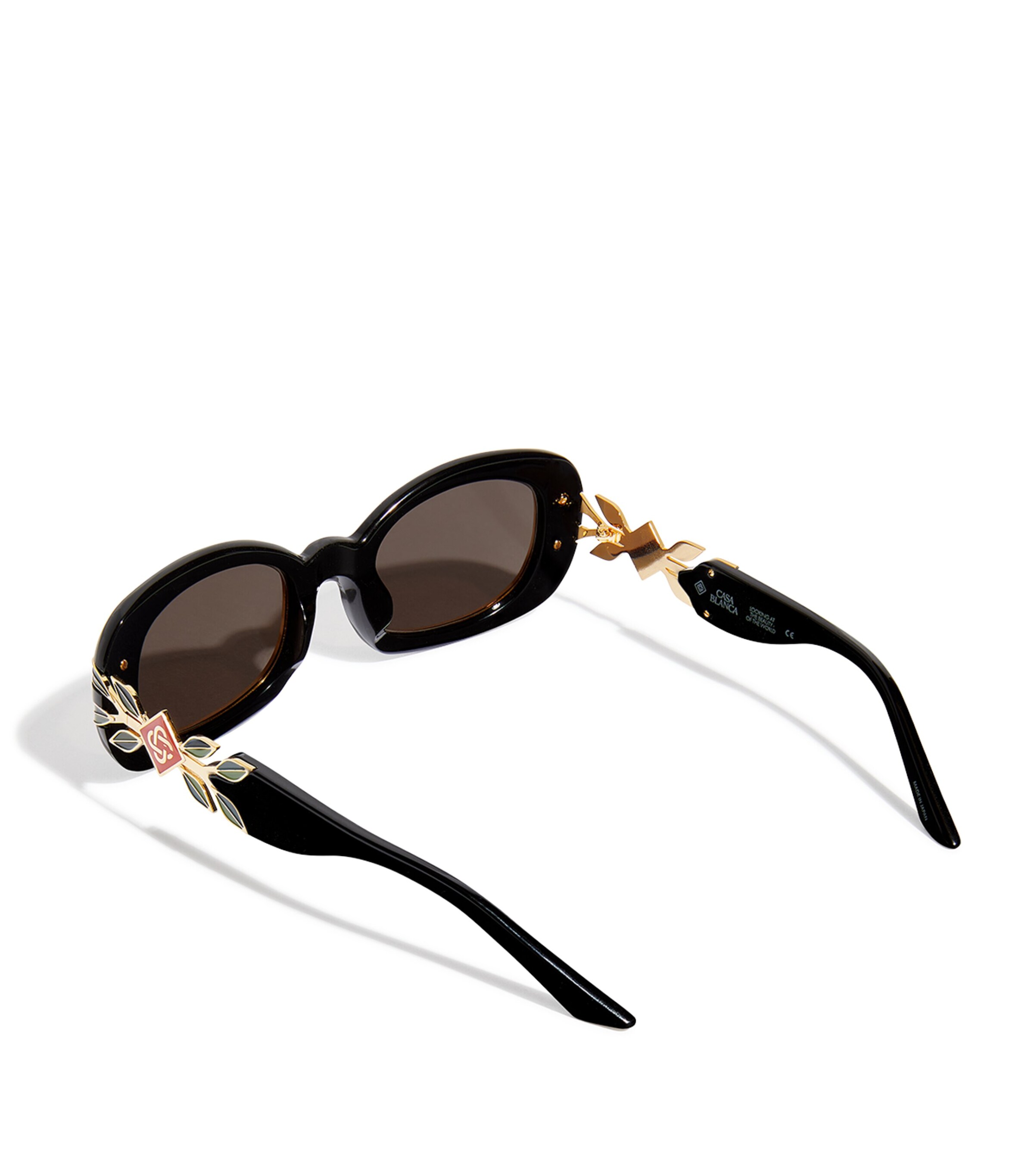 Casablanca Laurel Oval Sunglasses Black/gold/laurel/gy Image 2