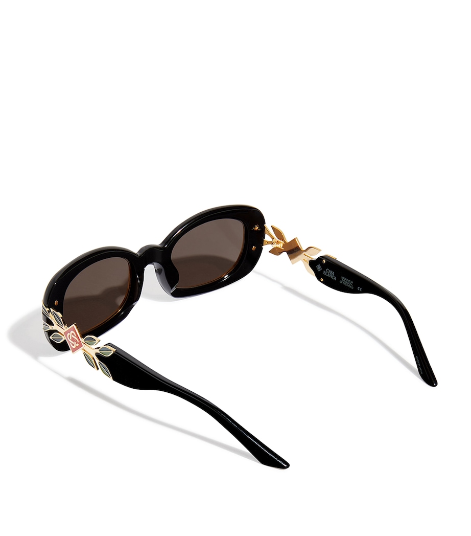 Laurel Oval Sunglasses BLACK/GOLD/LAUREL/GY Image 2