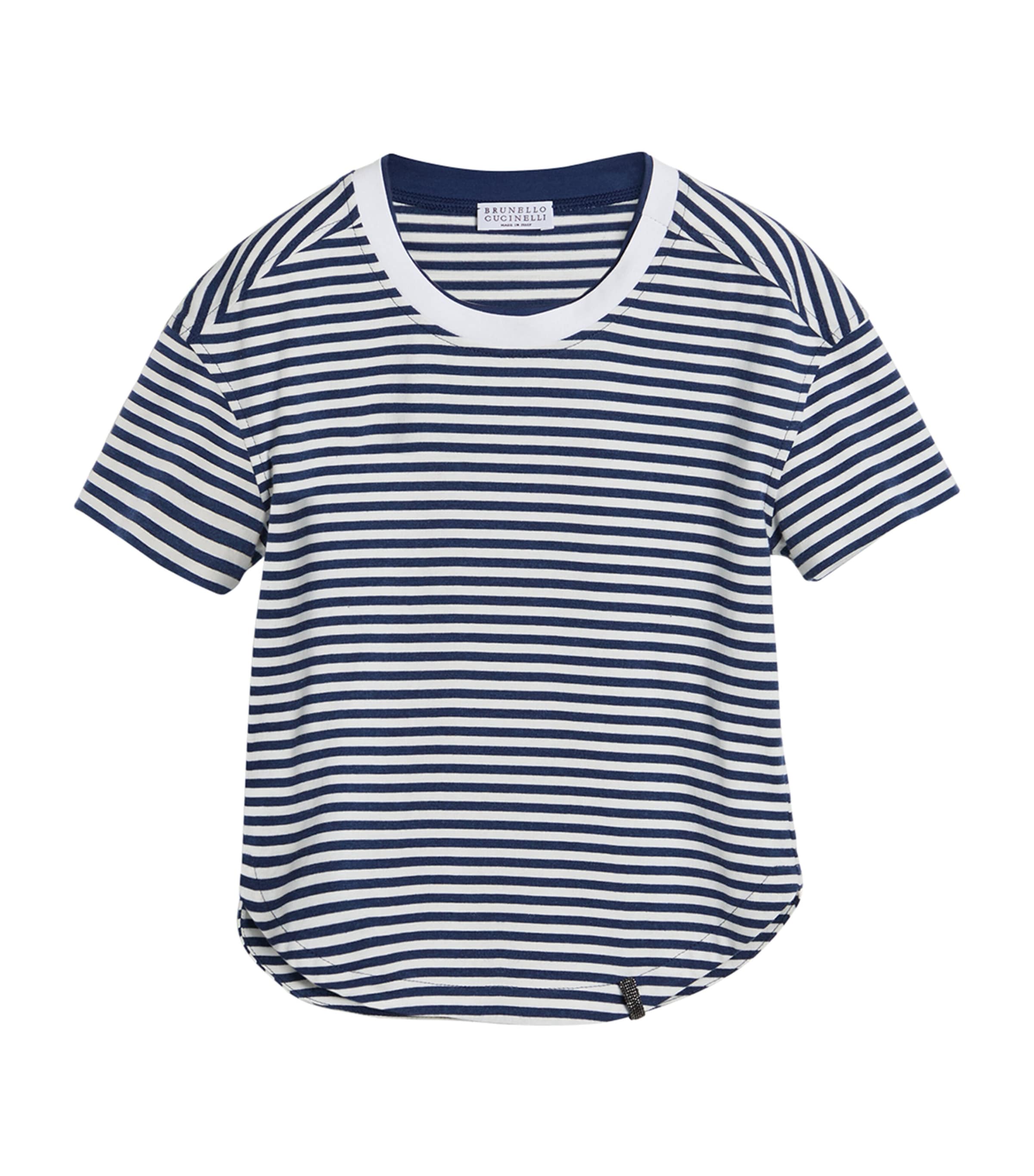 Brunello Cucinelli Cotton Stripe T-shirt In White