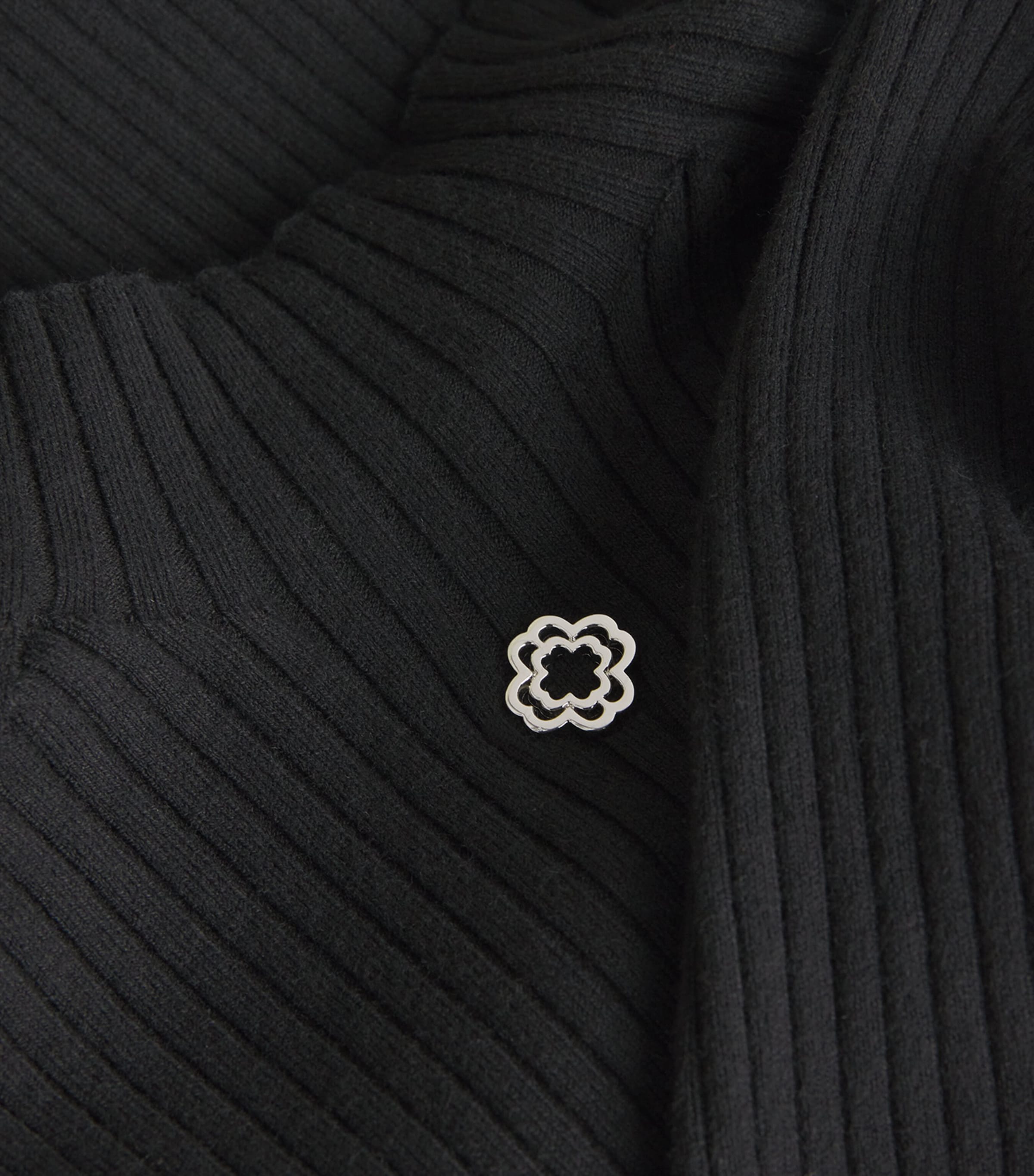 Ribbed High-Neck Top BLACK Image 5