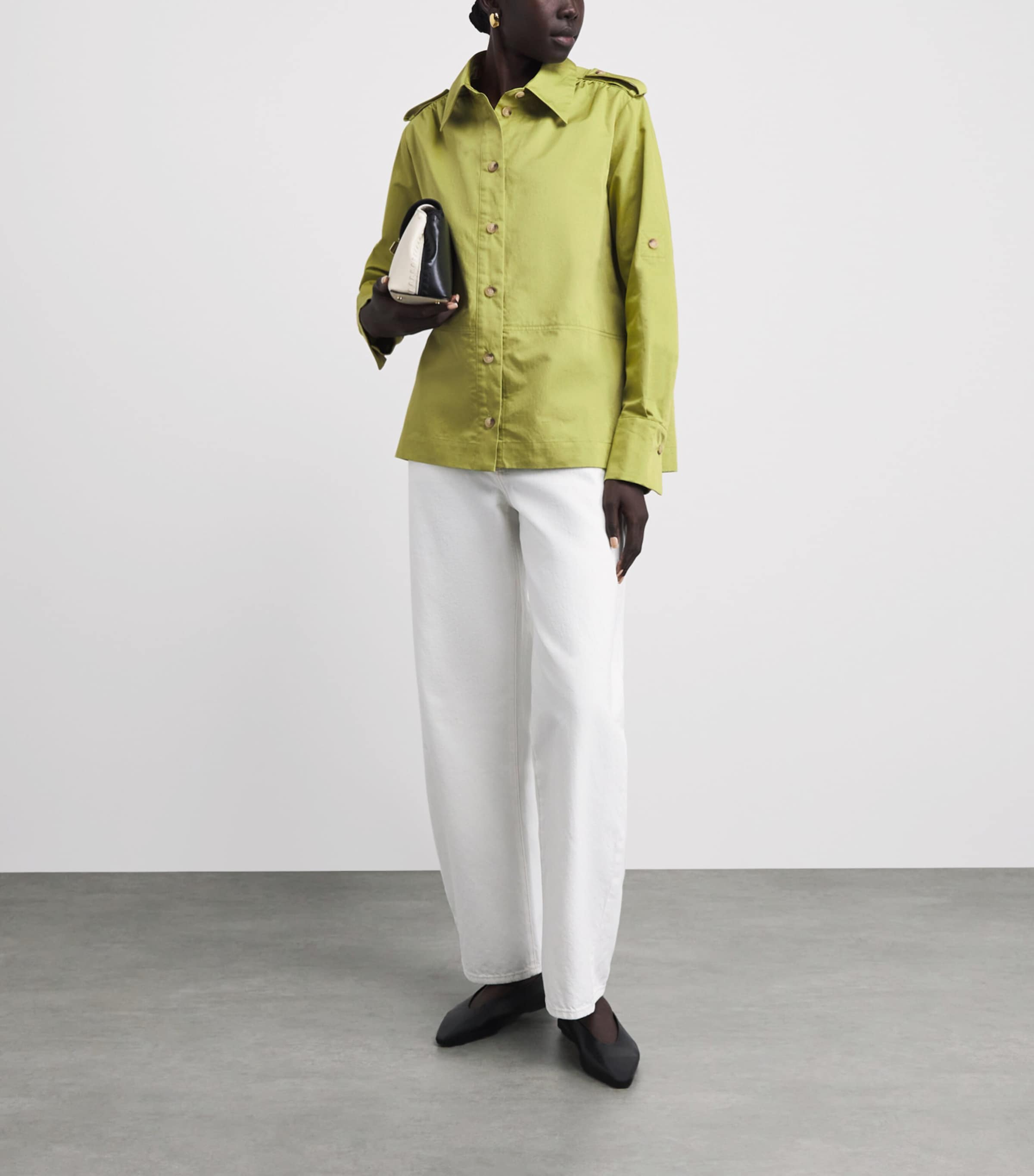 Joseph Womens Cotton-Linen Mars Shirt Pond Image 2