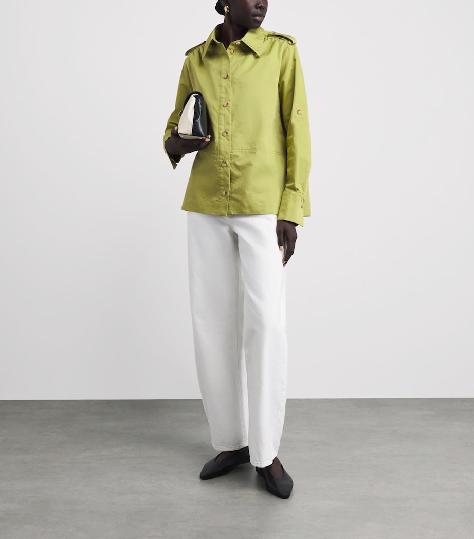 Joseph Womens Cotton-Linen Mars Shirt Pond Image 2