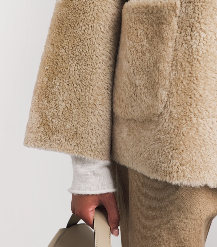 Arma Womens Shearling Isabella Coat Sand Image 7