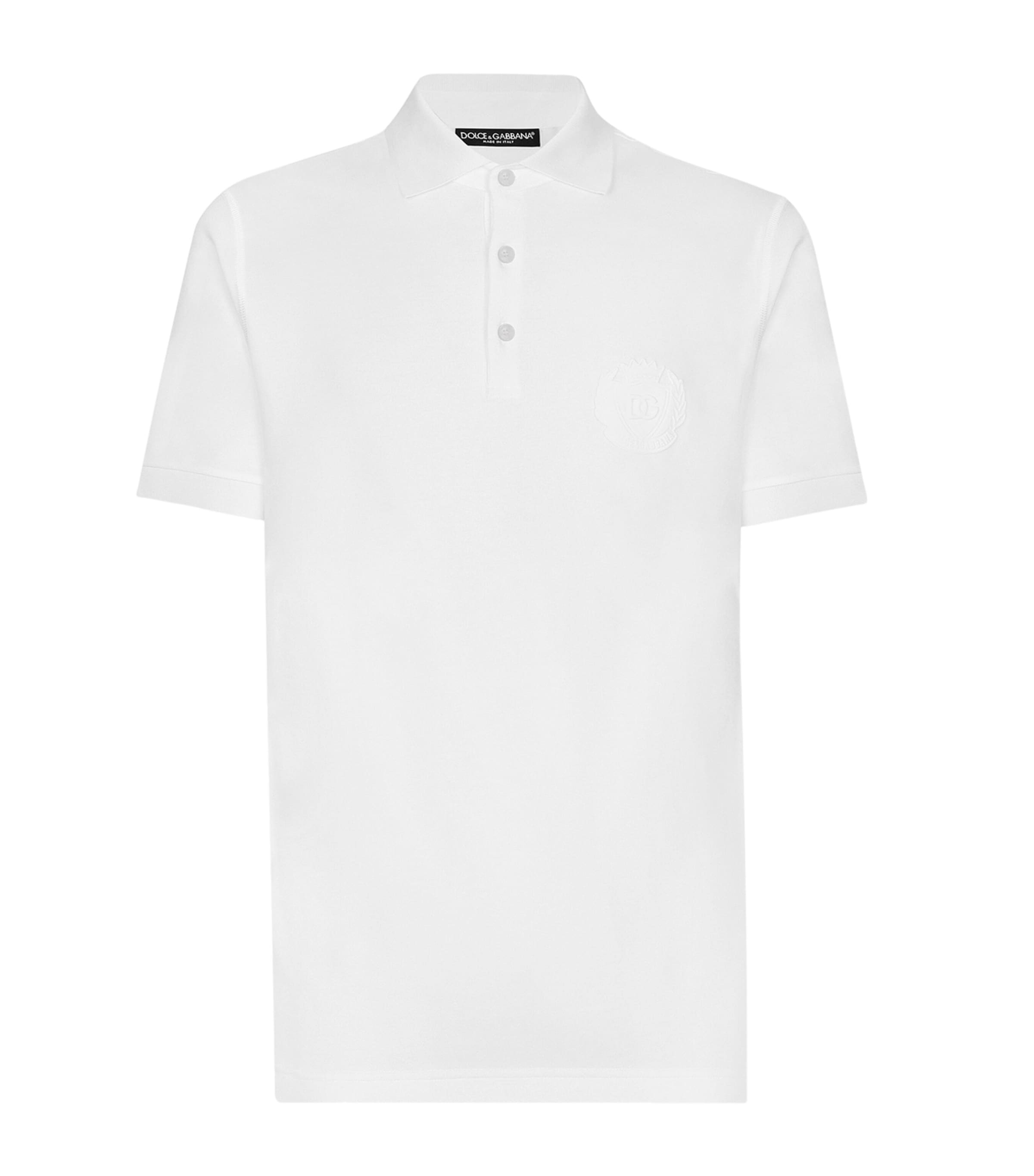 Dolce & Gabbana Cotton Logo-patch Polo Shirt