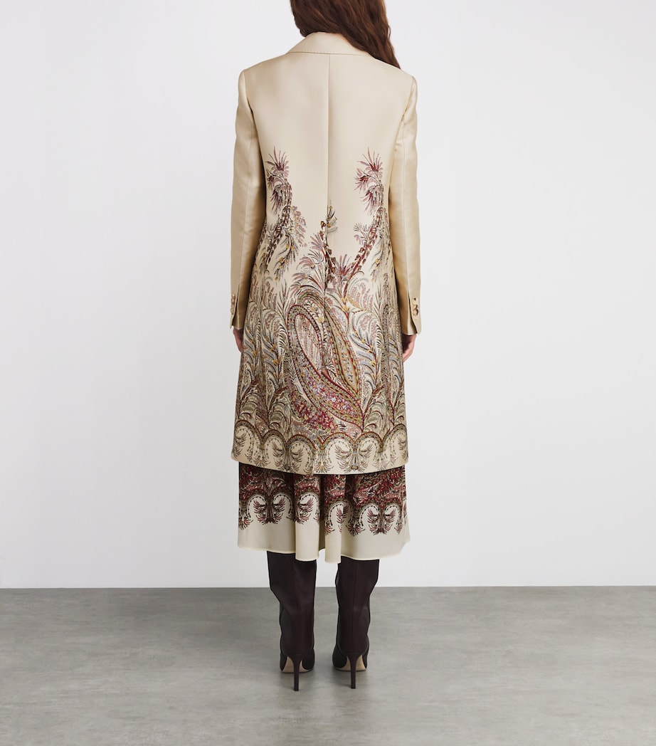 Satin Patterned Princess Coat S9820 Image 4