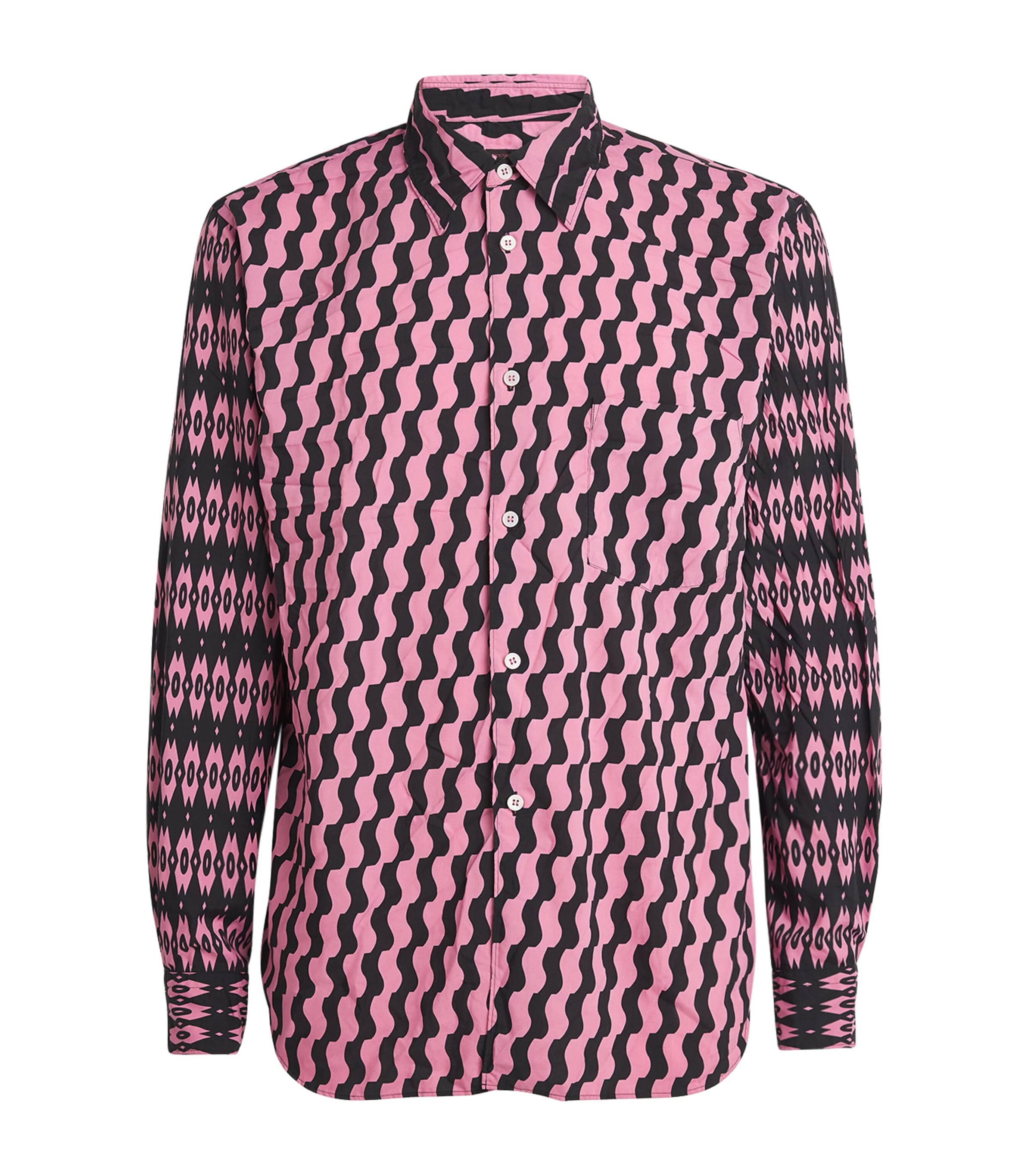 Comme Des Garçons Homme Plus Mens Printed Relaxed Shirt Pink/black Image 1
