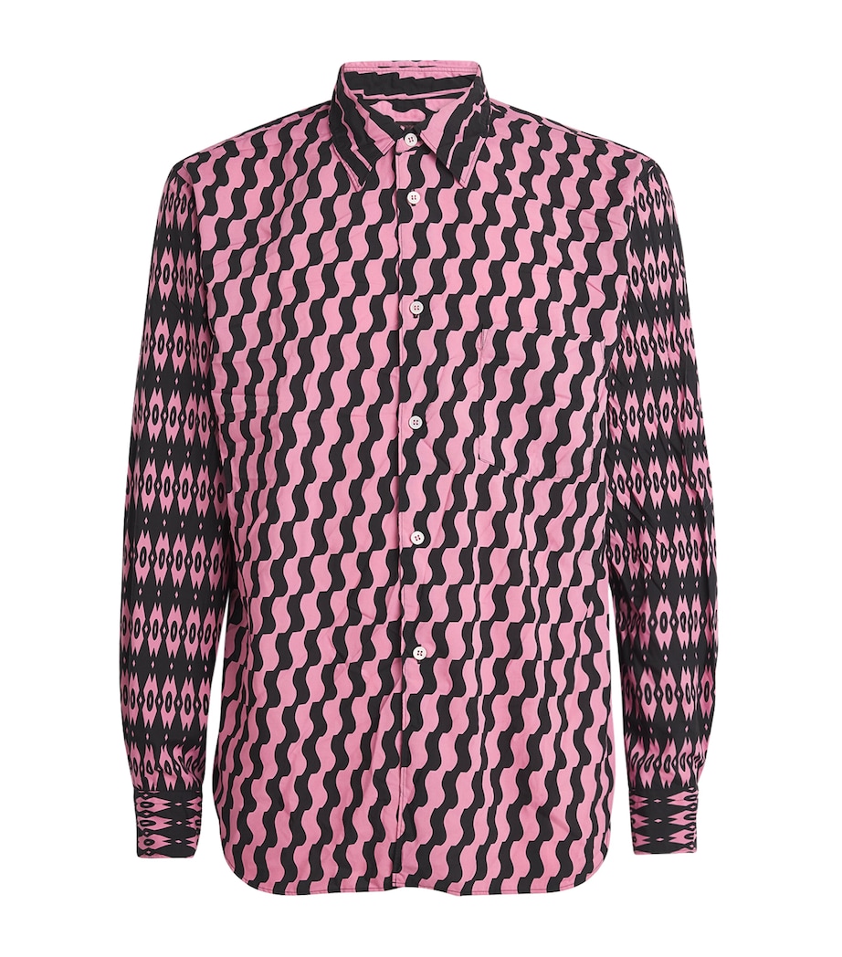 Comme Des Garçons Homme Plus Mens Printed Relaxed Shirt Pink/black Image 1