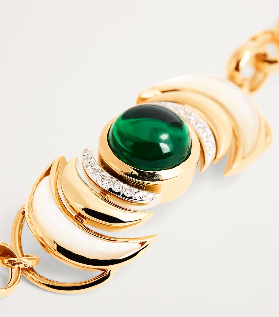 L'ATELIER NAWBAR Yellow Gold, Diamond and Malachite Venus Lot N*91 Necklace Yellow Gold Image 3