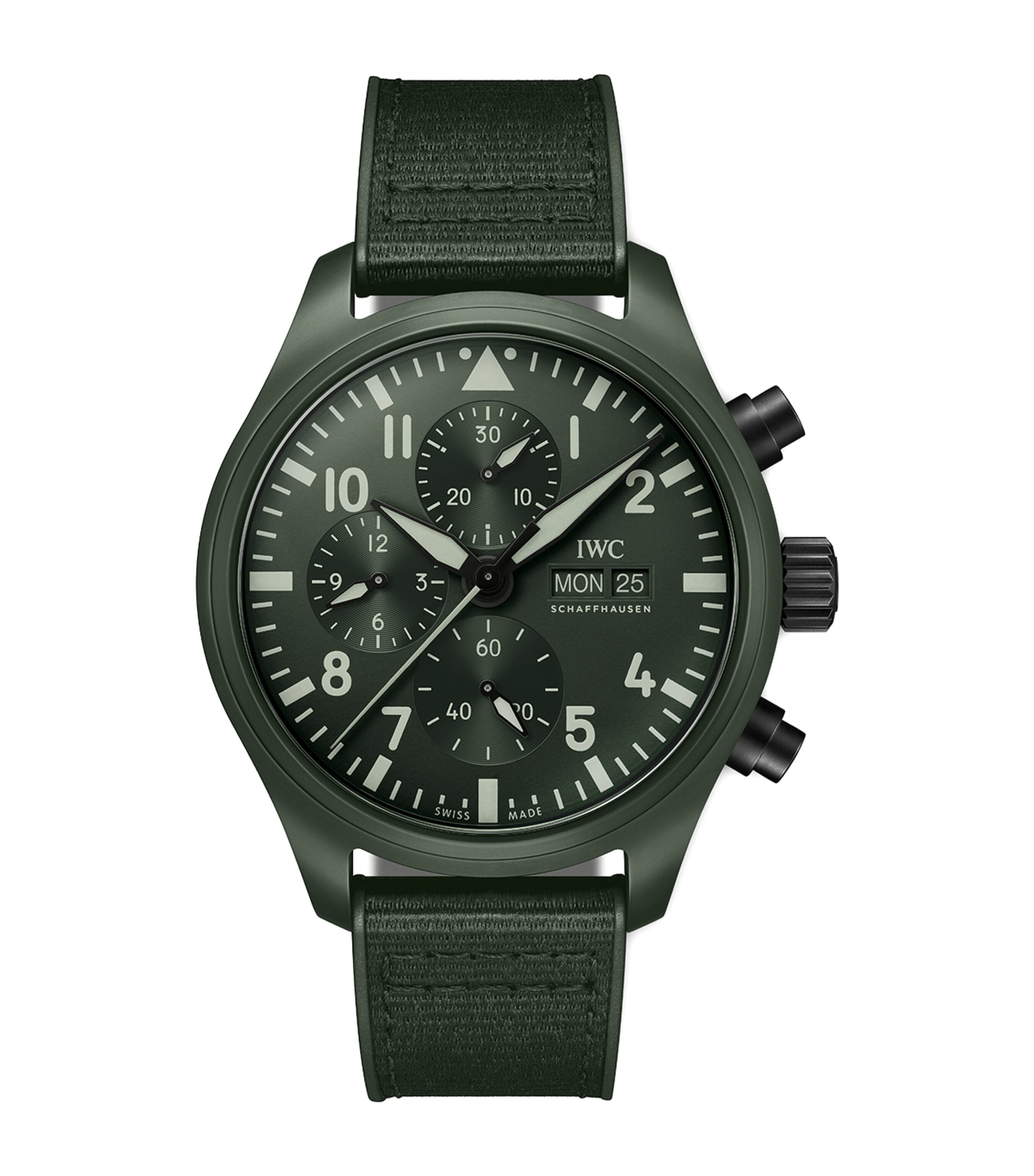 Ceramic Pilot's Chronograph TOP GUN Woodland Watch 44.5mm GREEN Image 1