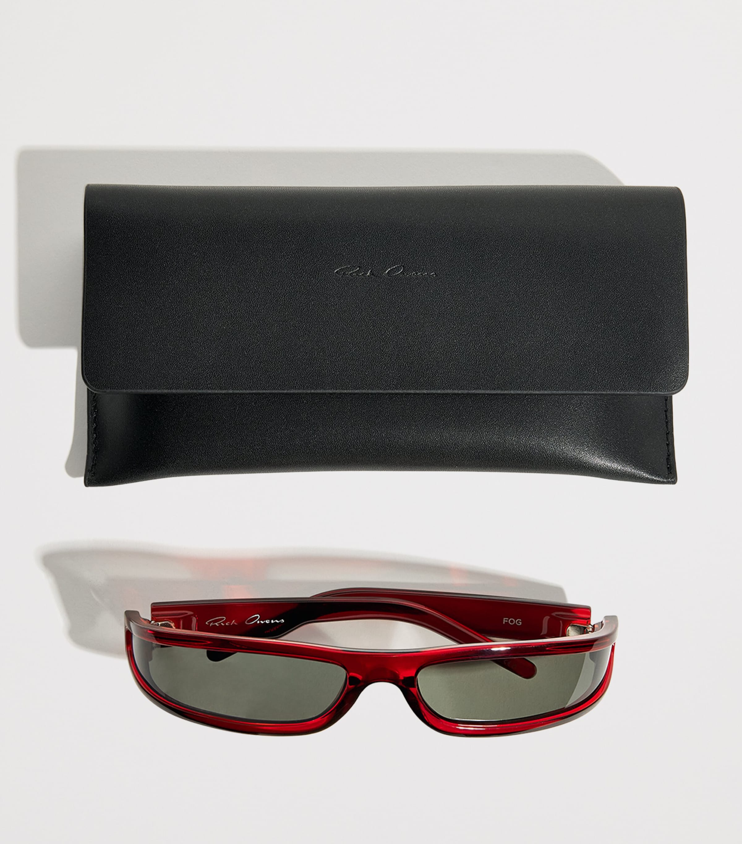 Rick Owens Fog Rectangular Sunglasses Blk Tmpl/blk Image 4