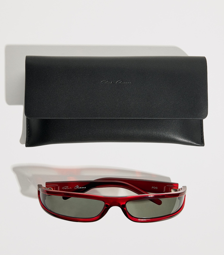 Rick Owens Fog Rectangular Sunglasses Blk Tmpl/blk Image 4