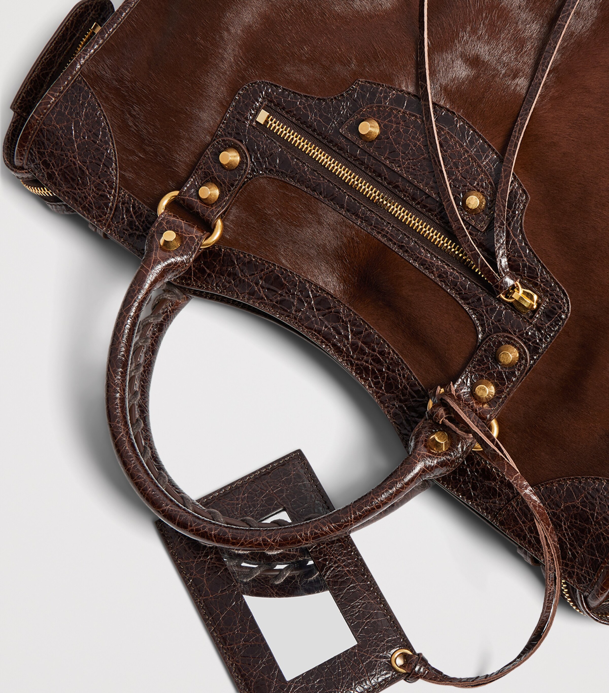 Balenciaga Medium Pony Hair Le City Top-Handle Bag Image 8