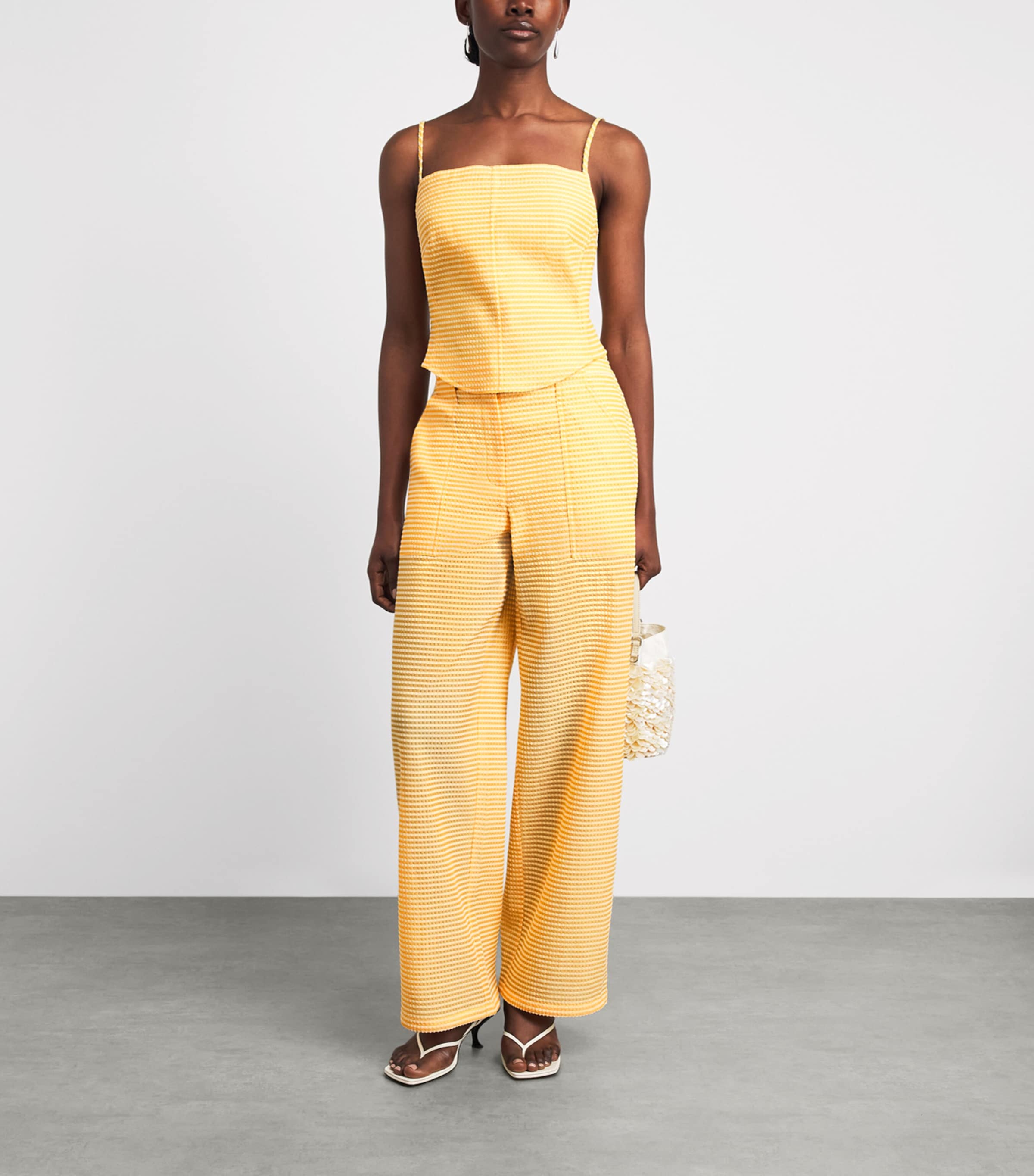 Simkhai Womens Wide-Leg Shepard Trousers Mango Image 2