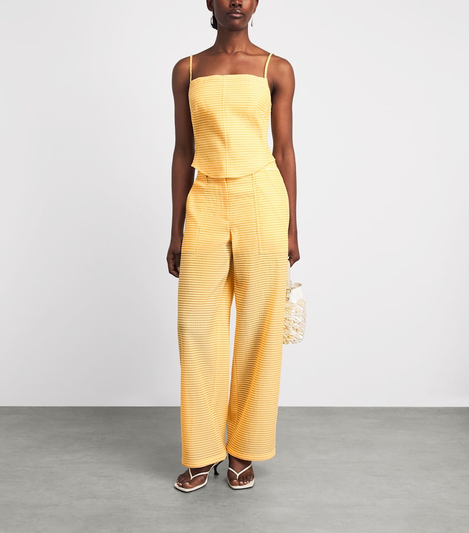 Simkhai Womens Wide-Leg Shepard Trousers Mango Image 2