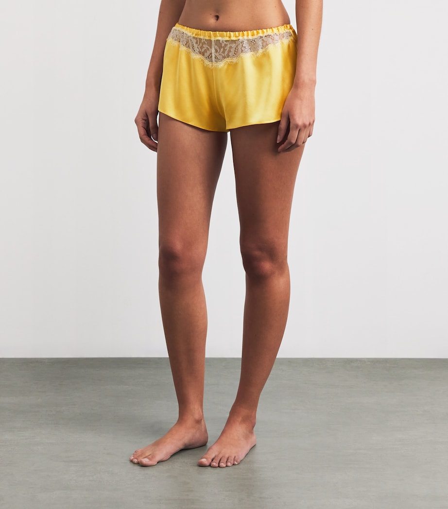 Silk Secret Garden Pyjama Shorts SUNLIT BLOOM Image 3