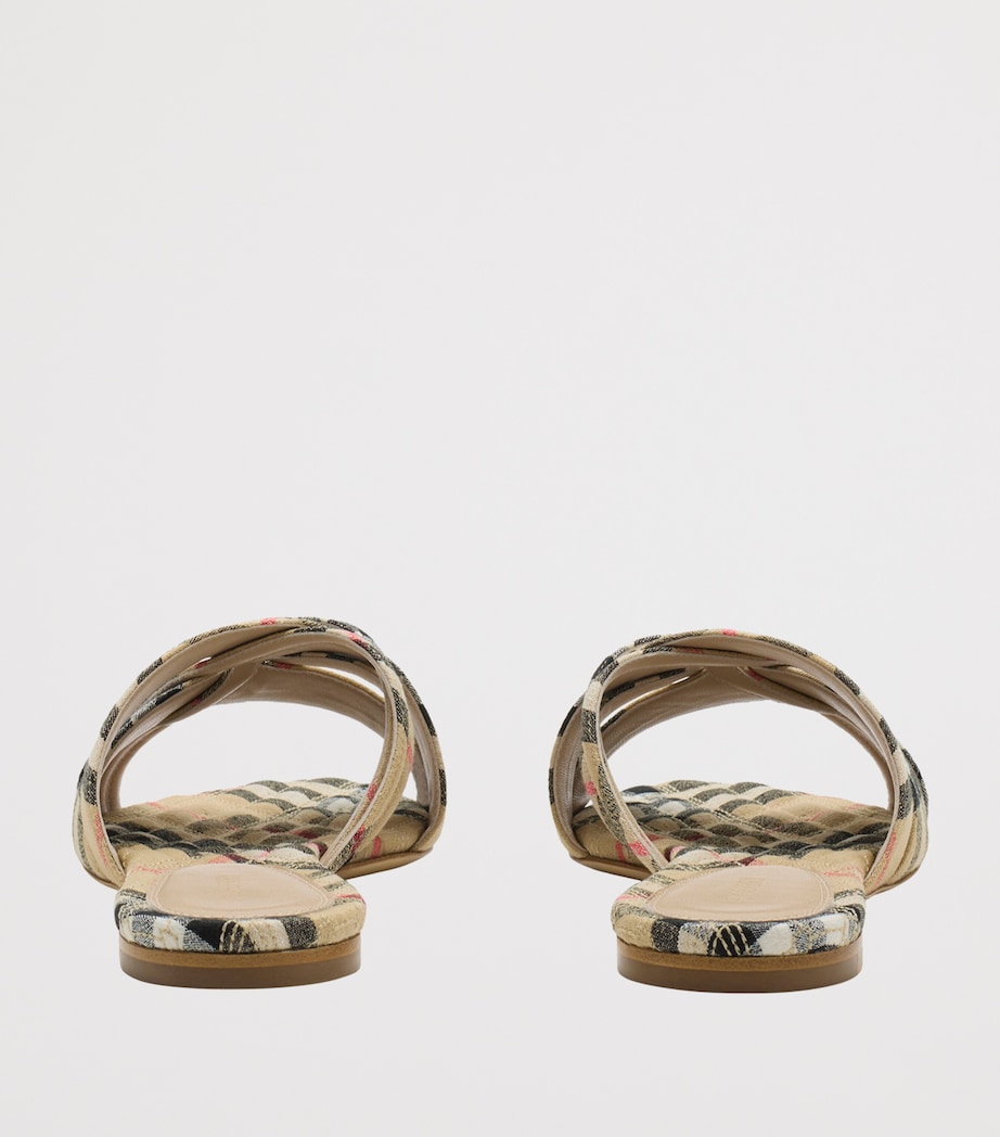 Linen Check Cabana Slides SAND IP CHECK Image 4