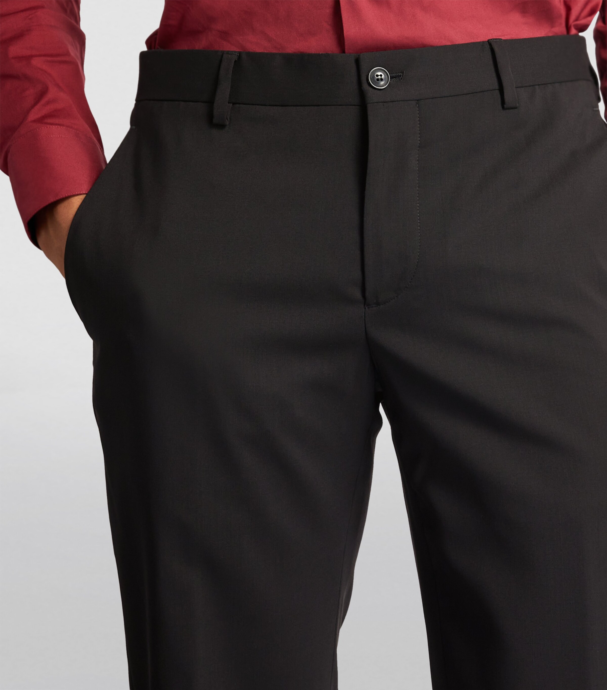 Virgin Wool Straight Trousers UC99 Image 7