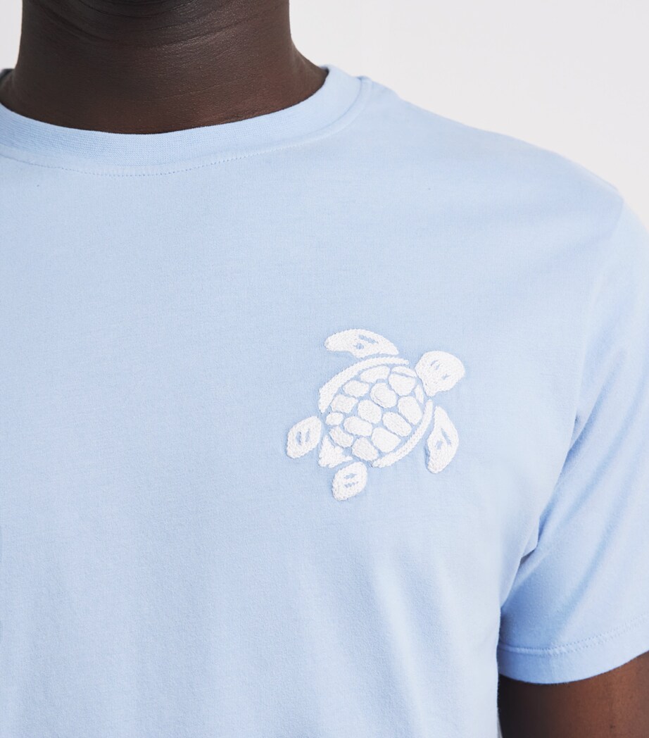 Vilebrequin Mens Organic Cotton Embroidered T-Shirt Cloudy Image 3